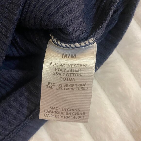 💙 Navy 3/4 Length Sleeve Grunge Stretch Top - Picture 5 of 6